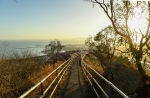 Image of narrow path at sunrise